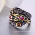 Bague de CZ Cage en plaqué rhodium noir Vintage Ruby gemstone